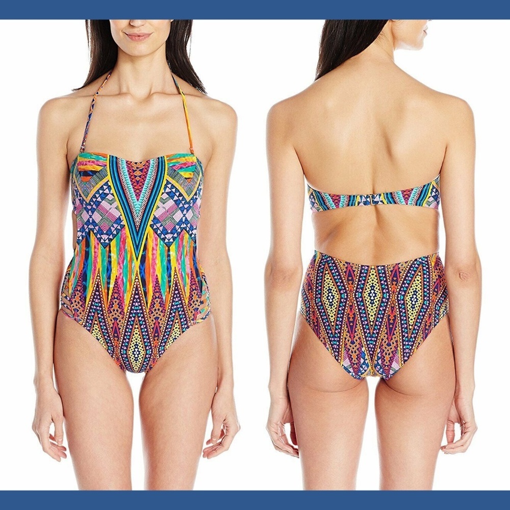 NEW La Blanca Color Me Happy Bandeau One-Piece 6